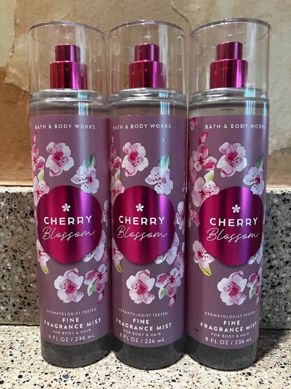 Bath & Body Works Set of 3 Cherry Blossom Body Sprays !! NEW